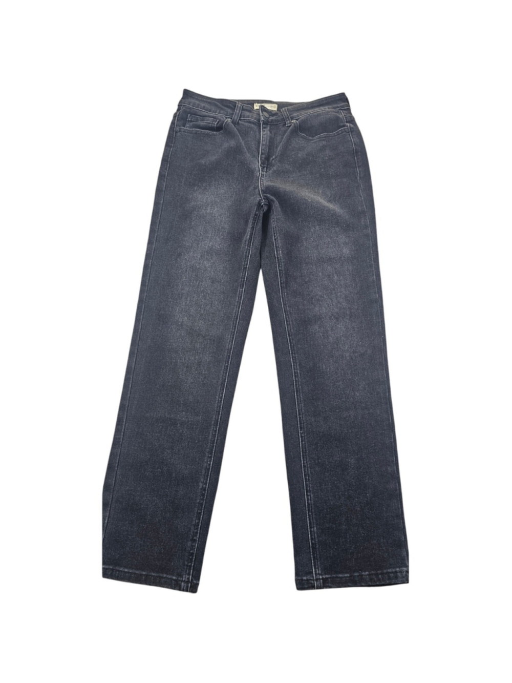 OAT NY black grunge sz 6 / 28 straight leg high rise 90s black wash jeans EUC - Picture 2 of 8